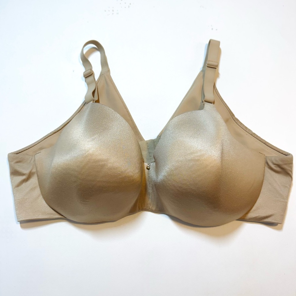 Cacique Smooth Nude Satin Full Coverage T-Shirt Bra Balconette Women’s Size 46D